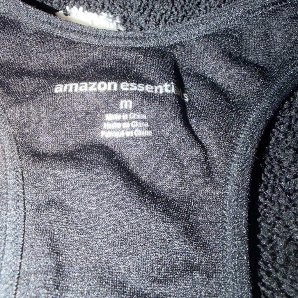 Amazon Essentials Black Sports Bra Size M - Image 3