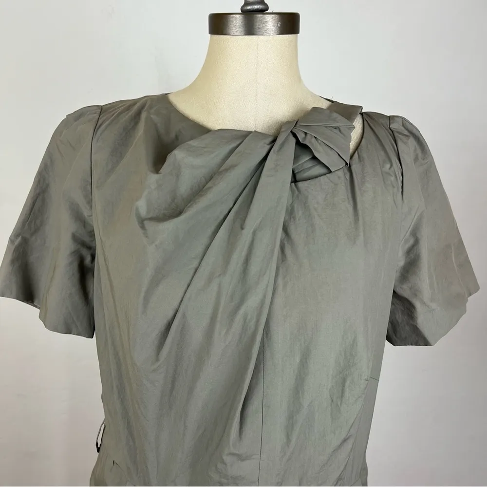 PAUW Amsterdam Grey Bow Ruffle Sheath Size 4 - Image 3