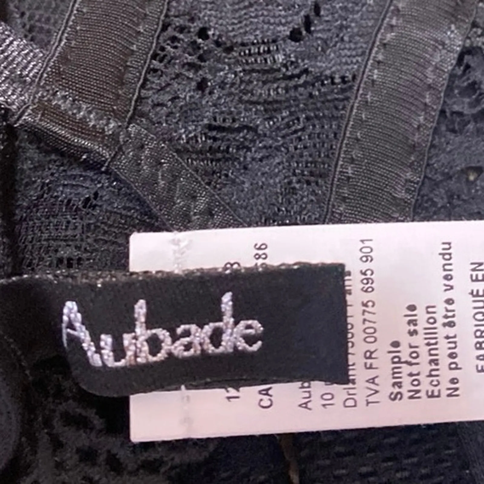 Aubade Women's Black Lace Sheer Corset Garter Belt Waist Cincher Lingerie Size S - Image 5