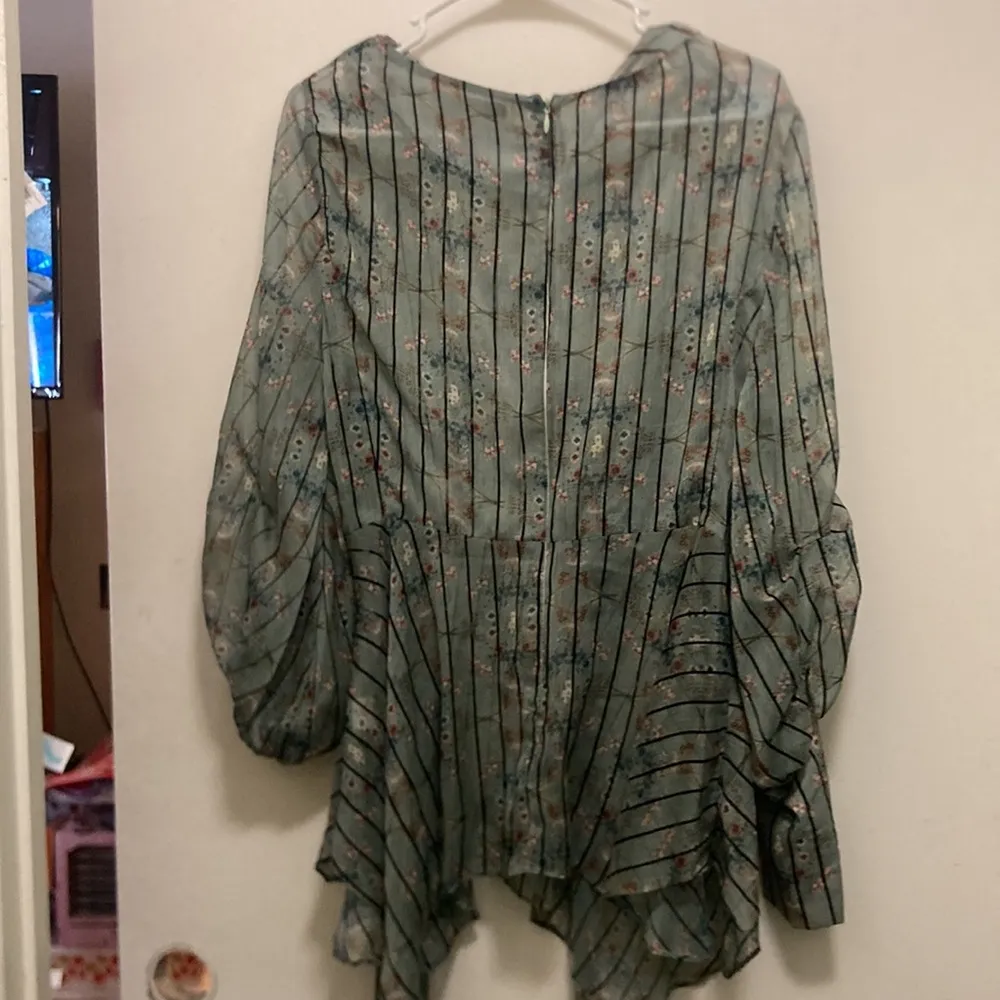 Anthropology Eva Franco S/M Green Floral Dress/Swim cover up - Image 2