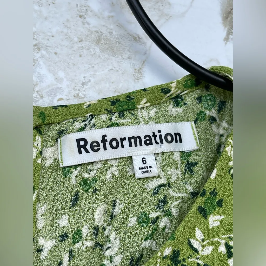 Reformation Gavin Dress Samantha in green floral size 6 - Image 12