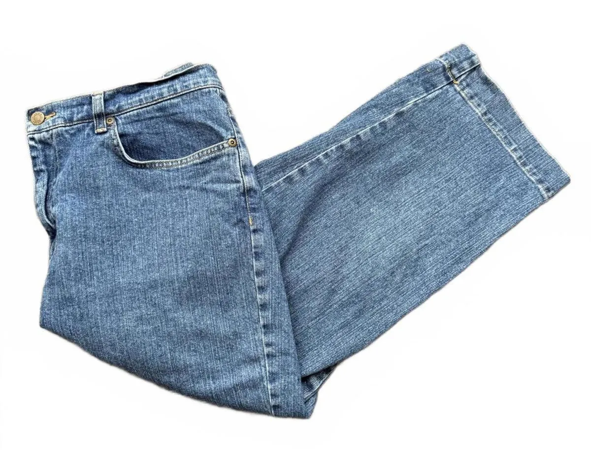 Jones Sports Women's Denim Jeans Size 14 Medium Blue Cropped Capri Stretch - Image 1