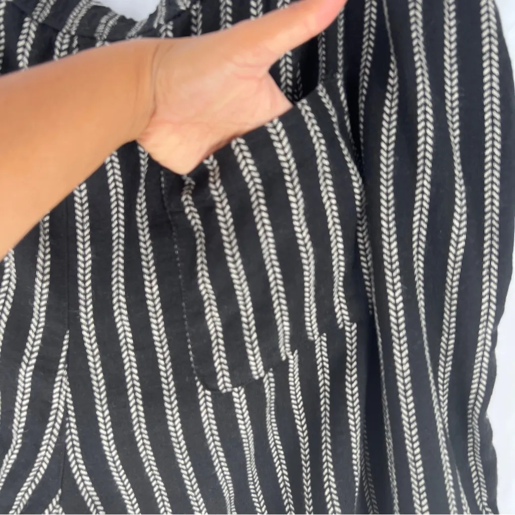 Sonoma Black & White Linen Blend Chevron Striped‎ Pull On Easy Short NWT Size 3X - Image 7