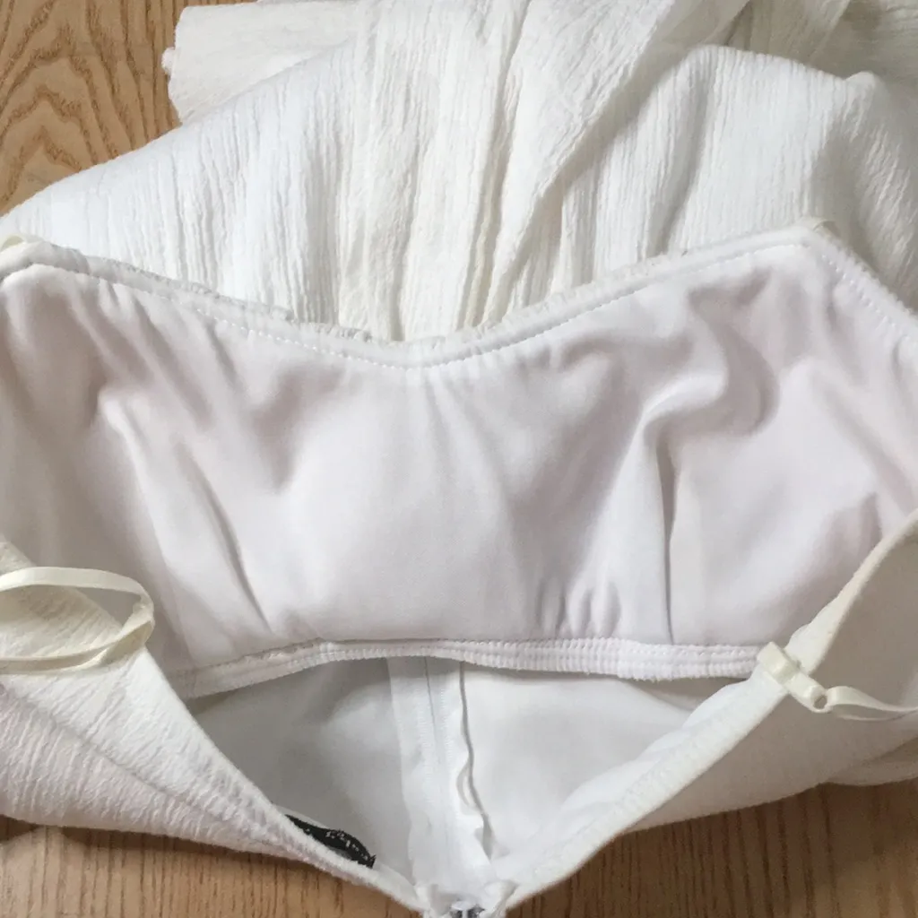 Bin 10 Ruby Rox Dress Linen Look Light Padding Soft Stretchy White/Ivory Medium - Image 8