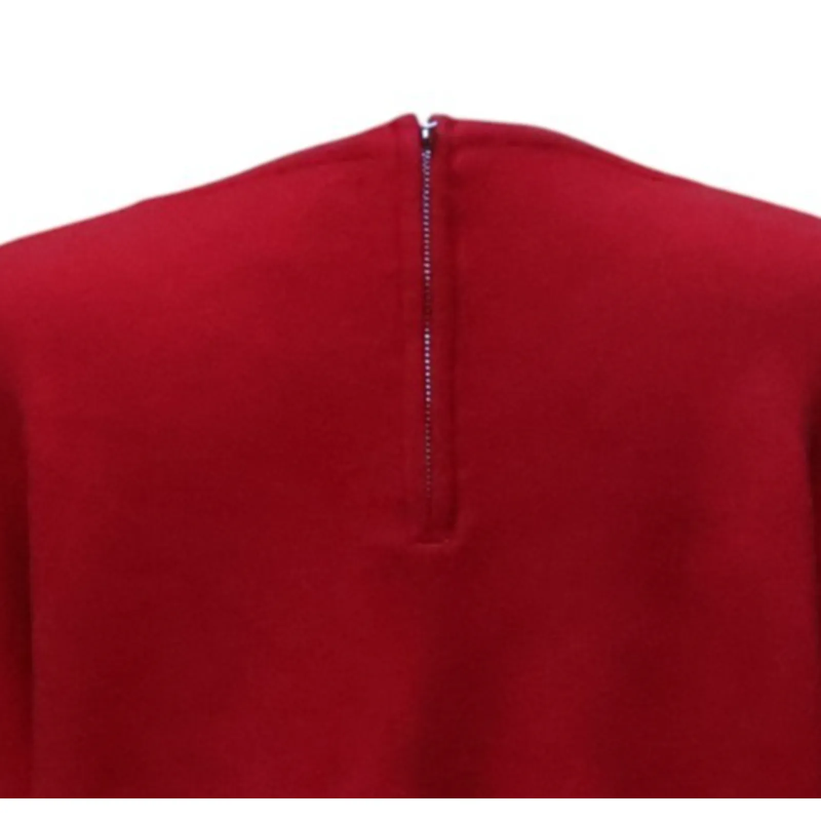Tahari Red Knit Sweater Holiday Christmas Crew‎ Neck Back Zipper Winter Size L - Image 6