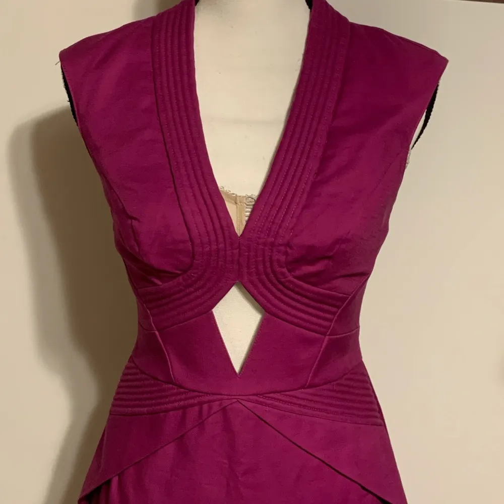Jane Norman Purple Cut Out Pleated Bodycon Plunge Dress Size undefined - Image 2