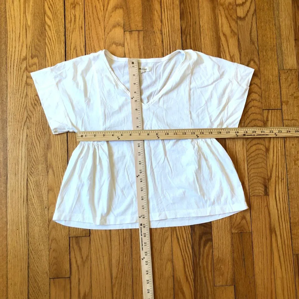 Madewell EUC Women's Supima Cotton Flutter-Sleeve Tee Lighthouse White Small - Image 3