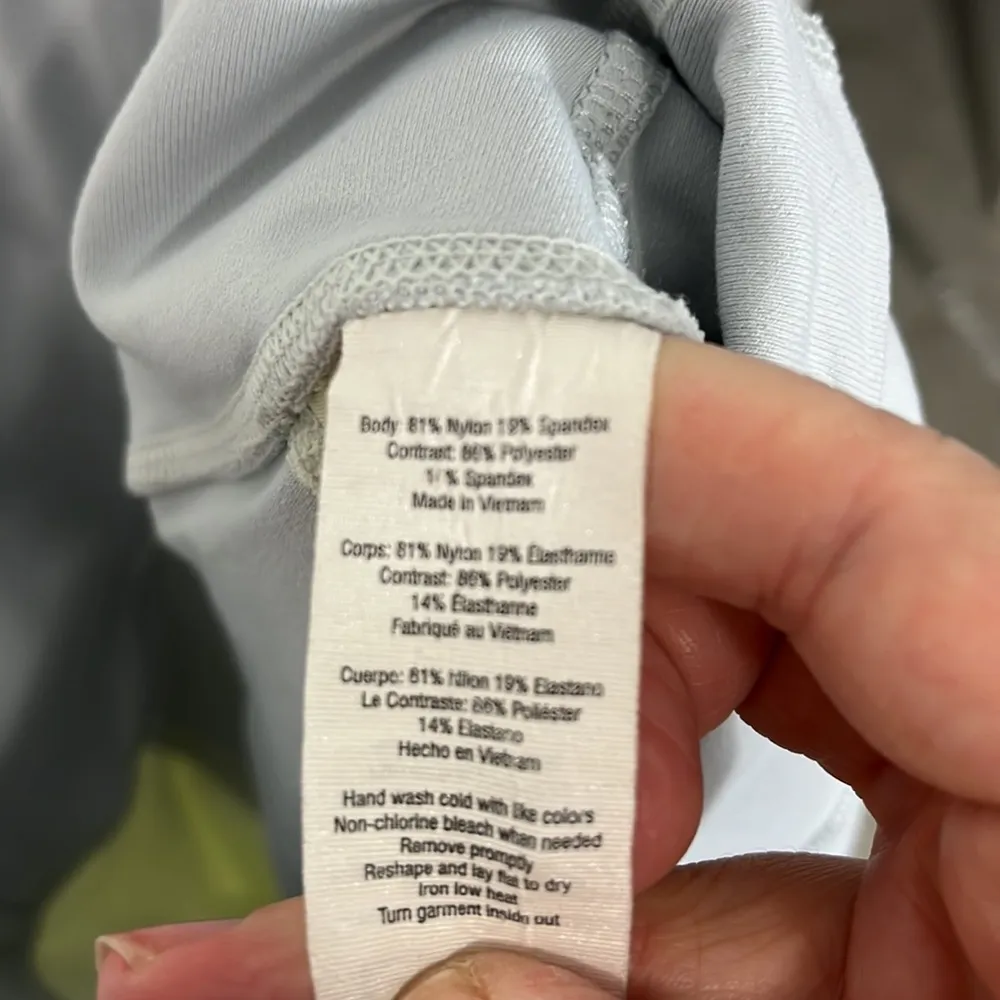 Alo Yoga Size XS Gray and Green Pastel Colorblock Athletic Mesh Panel Leggings - Image 10