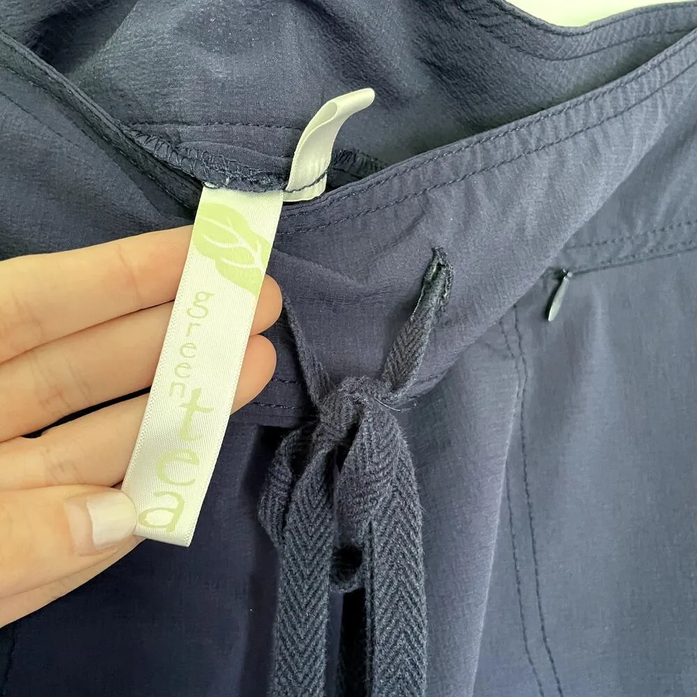 Green Tea sports tennis skirt women's size large pockets navy blue drawstring - Image 3