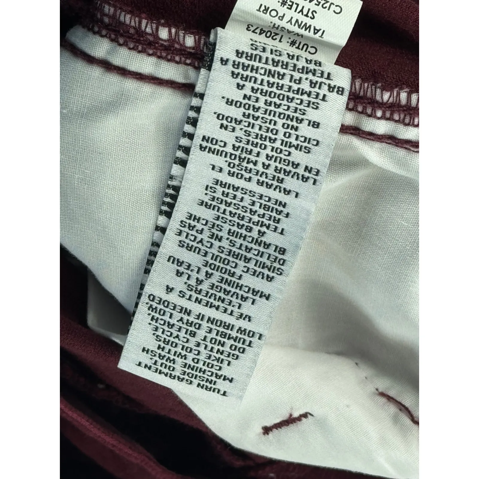 Celebrity Pink Burgundy Corduroy Wide Leg Pants Women's Size 3/26 - Image 7