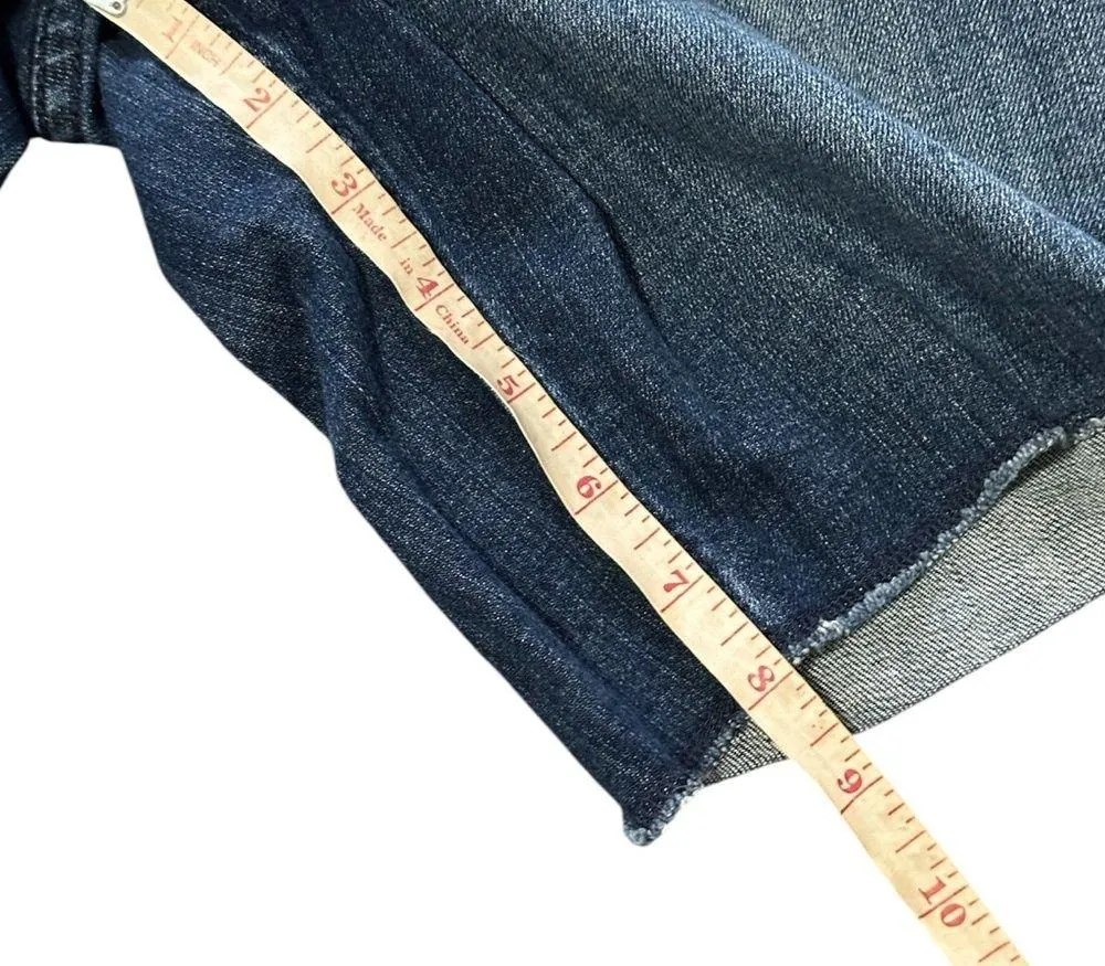 Elle Dark Wash Stretch Denim Shorts Size 10 - Image 4
