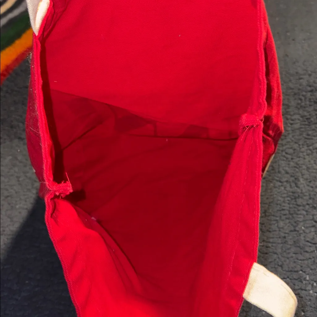 Vanity Fair Bold Red and Cream Tote - Image 6