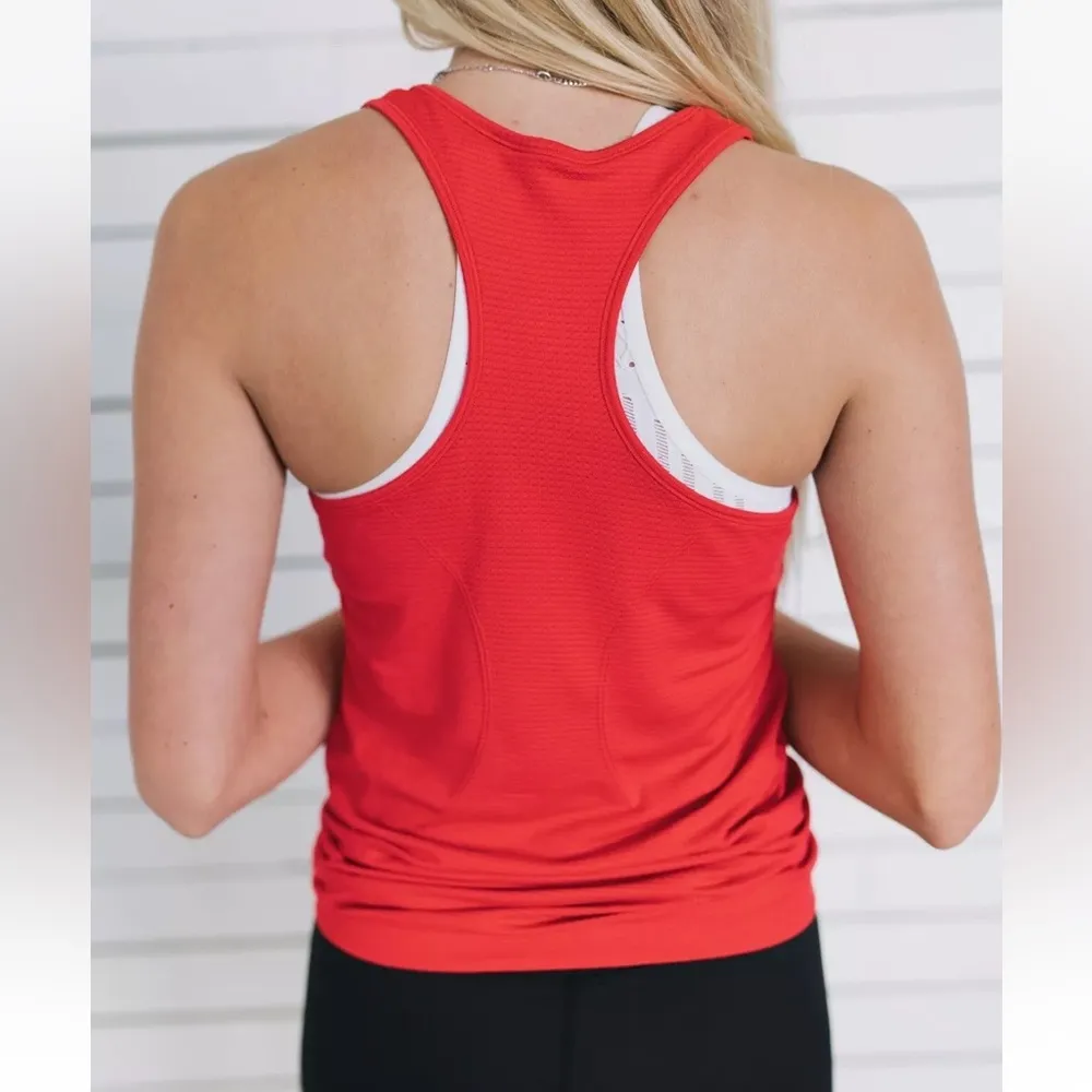 ZYIA Red Seamless Copper charged Tank Top Racerback Style Sz L VGUC - Image 2