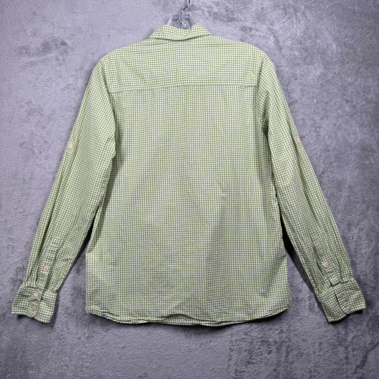Patagonia Shirt Womens 6 Organic Cotton Gingham Button Down Green White Casual - Image 3