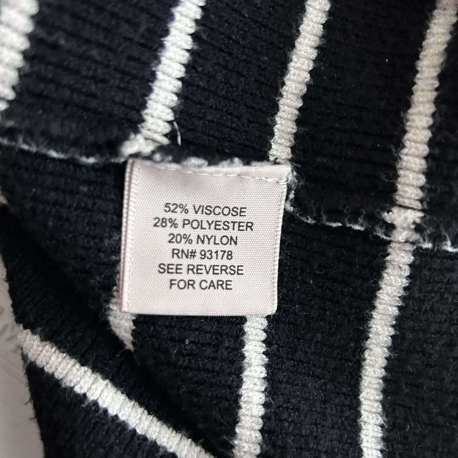 Philosophy Women's Split Neck Collar Striped Sweater Black Size M - Image 7