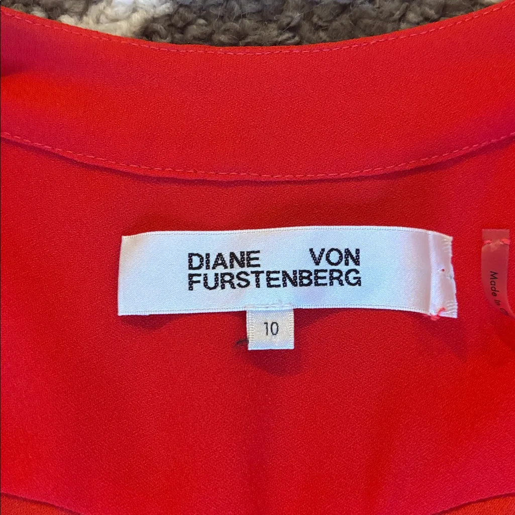 Diane von Furstenberg DVF Purdy Red Crepe Tie-Waist Jumpsuit - Image 5