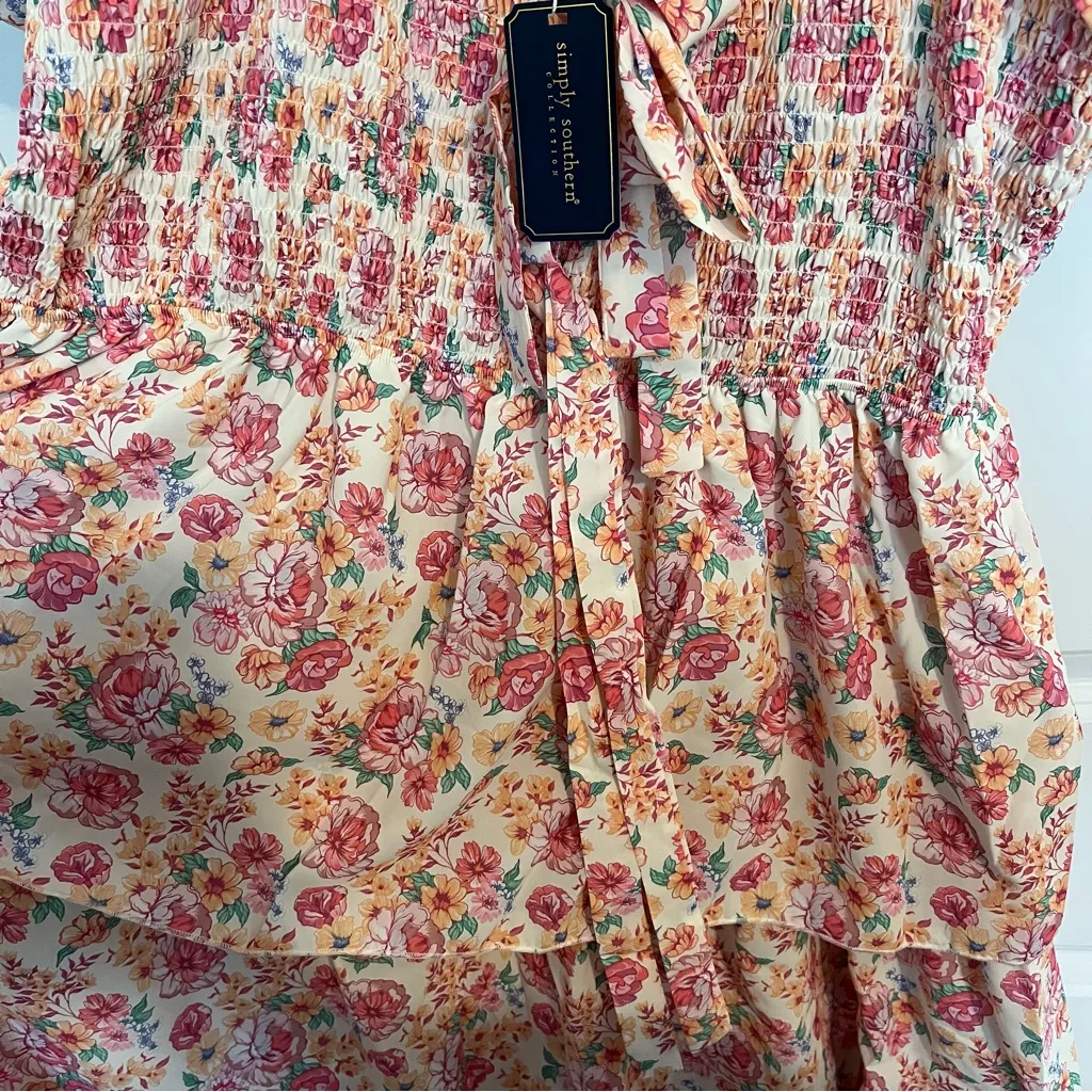 NEW Simply Southern Midi Dress Size XXL Tropical Pink Floral Print NWT - Image 5