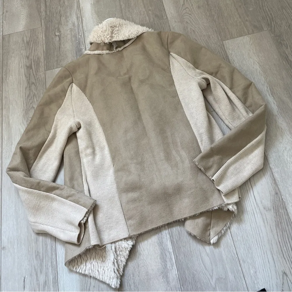 Inc International Concepts Y2K Vintage Jacket faux suede fur womens Tan (medium) - Image 3