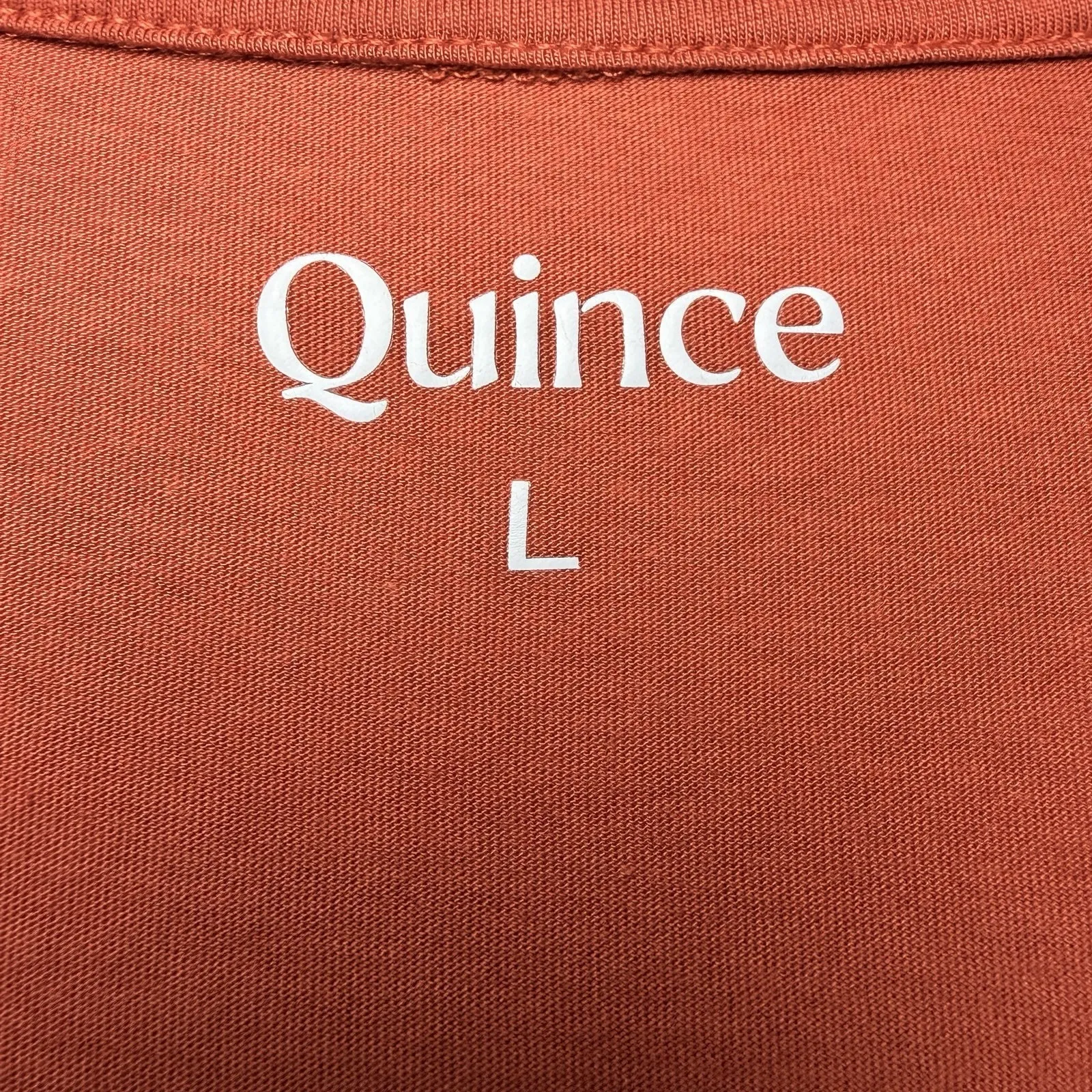 Quince Womens Terracotta Slung V-Neck Tee L Modal Cotton Minimalist Clean Girl - Image 7