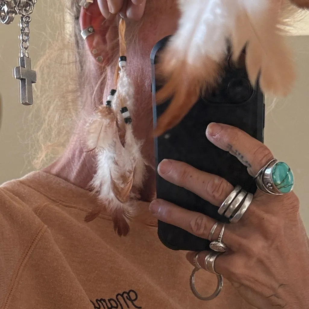 Feather Earrings with Bead Accents super lightweight - Image 7