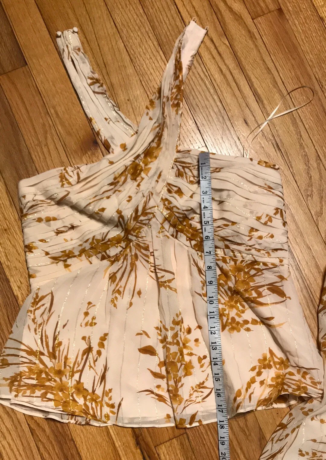 Silk Print Fit Flare Skirt Set Top Halter A-line Low Back  - Image 8