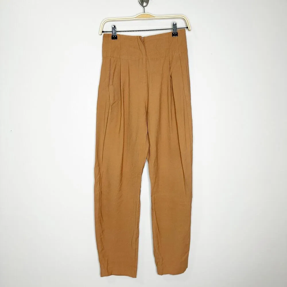 The Sei Pleat Trouser Pants High Rise Straight Leg Chestnut Brown Size 2 - Image 2
