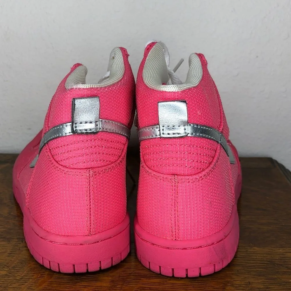 Nike Dunk High‎ Premium Pink Flash Metallic Shoes - Image 2
