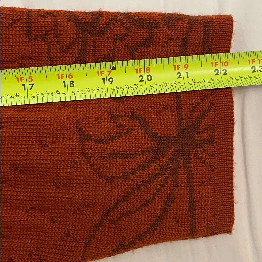 Susan Bristol Vintage Burnt Orange Floral Knit Sweater Jacket Womens Size Medium - Image 11
