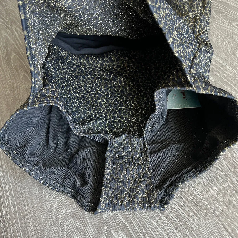 Andie X Demi Moore Marseilles One Piece Swimsuit Small Black Gold Glitter - Image 10