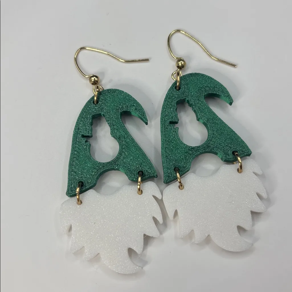 Christmas Gnome Earrings 🎅✨ Green Hat & White Beard - Image 4