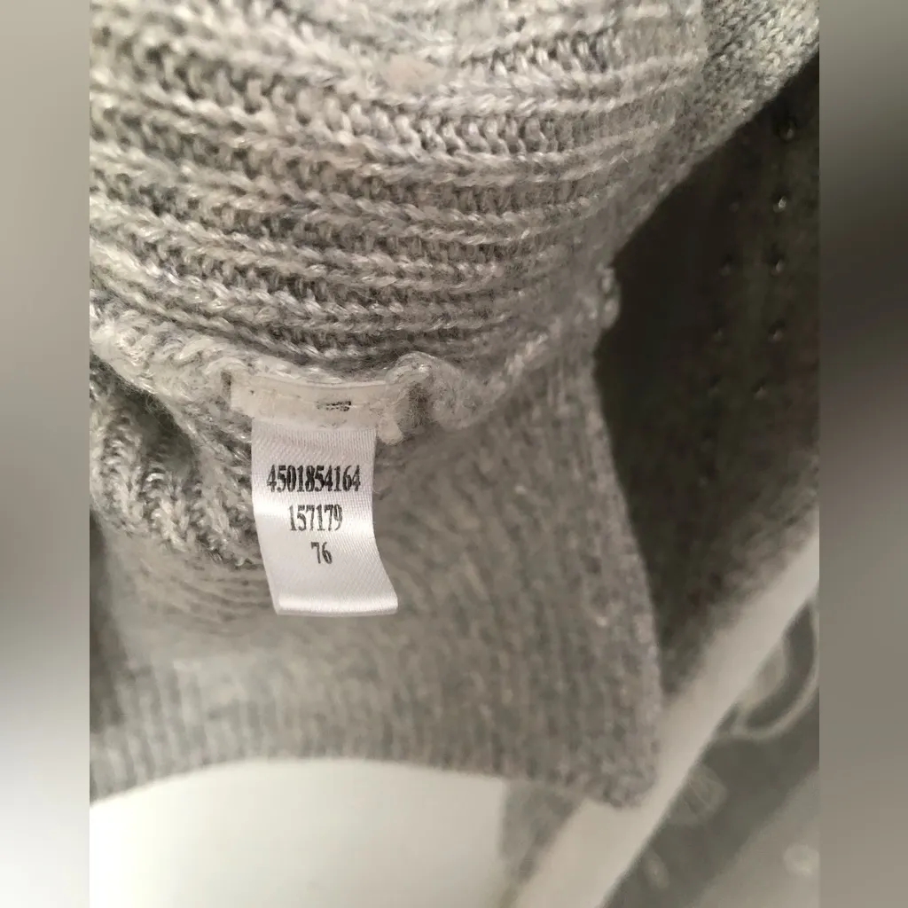 White House Black Market Cable Knit Pullover Sweater Beading  Sz L buttons neck - Image 9