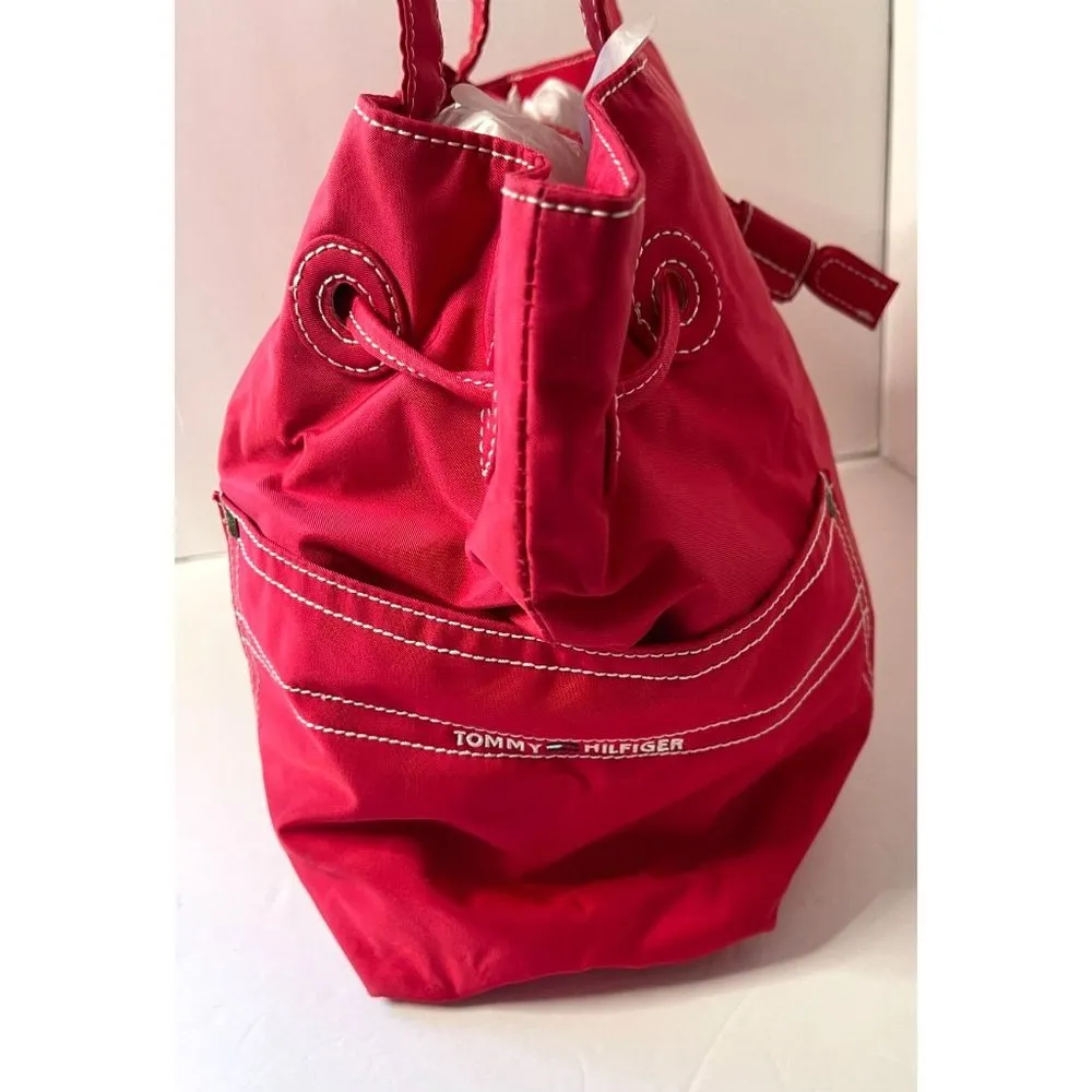 Vintage 90s Tommy Hilfiger Red Nylon Purse - Image 5