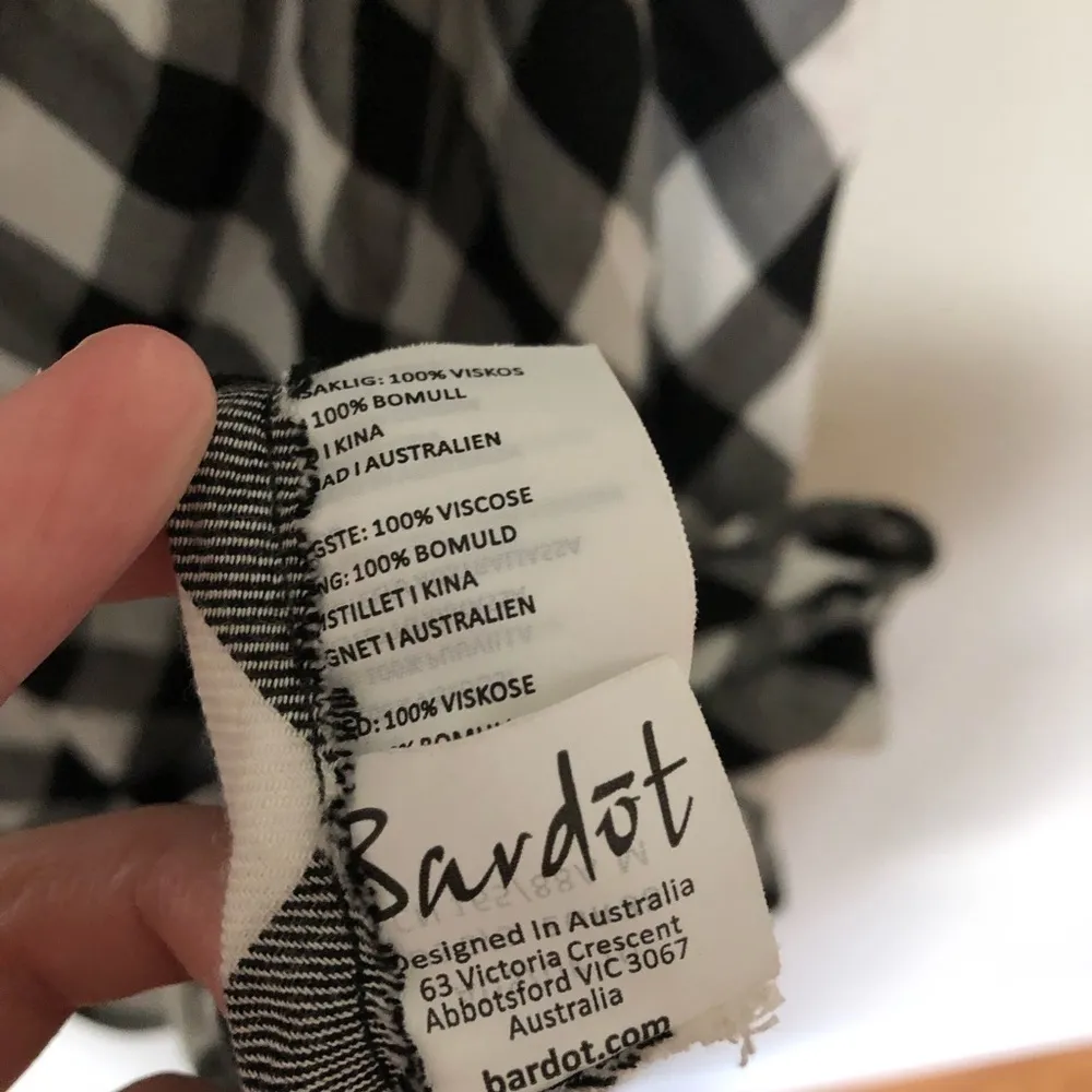 Bardot Plaid Dress Cut Out Tie Knee Length Black & White 6 - Image 5