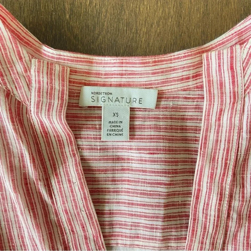 Nordstrom Signature‎ Striped Linen Dress Size XS EUC - Image 3