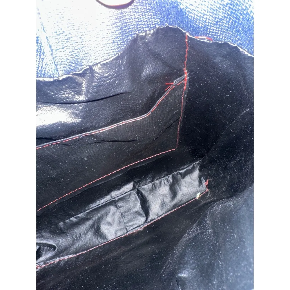 Denim Crossbody Bag Red Monogram DMH Stitching Casual Everyday FS originals Blue - Image 6