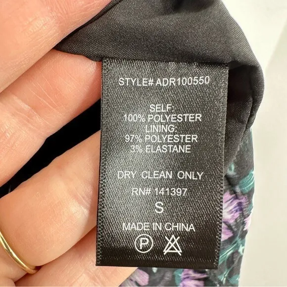 ASTR Small Black Floral Ruffle One Shoulder Tiered Romantic Wedding Guest Flowy - Image 7