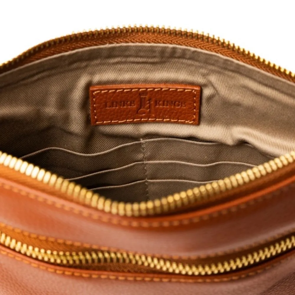 Links & Kings Ladies Clutch Arizona Leather British Tan NWT - Image 2