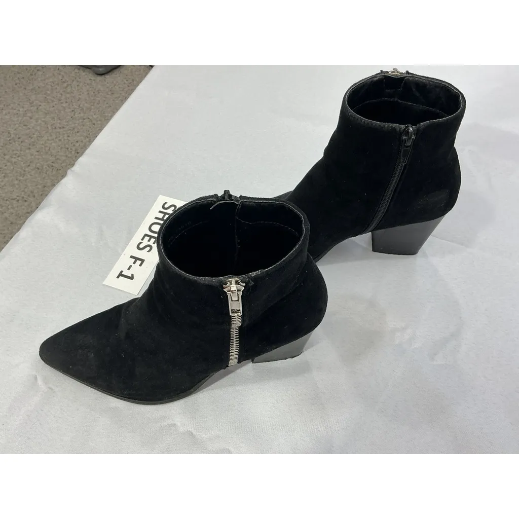 Womans Size 6 Black Pointed Toe Block Heel Ankle Boots - Image 3