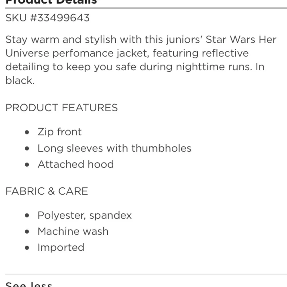 Star Wars Her Universe Performance Jacket.  Size XSmall. - Image 12