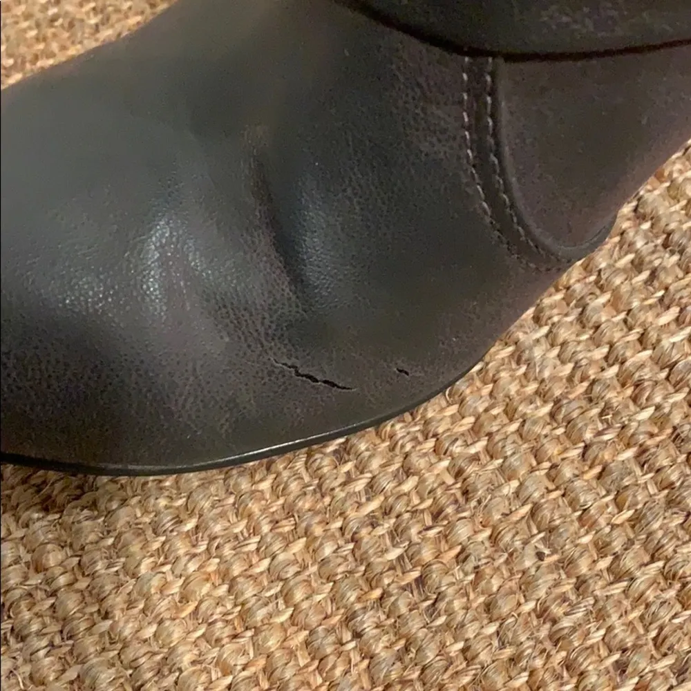 Slam gray grey buckle heel slouch boots pull on booties 8 M - Image 6