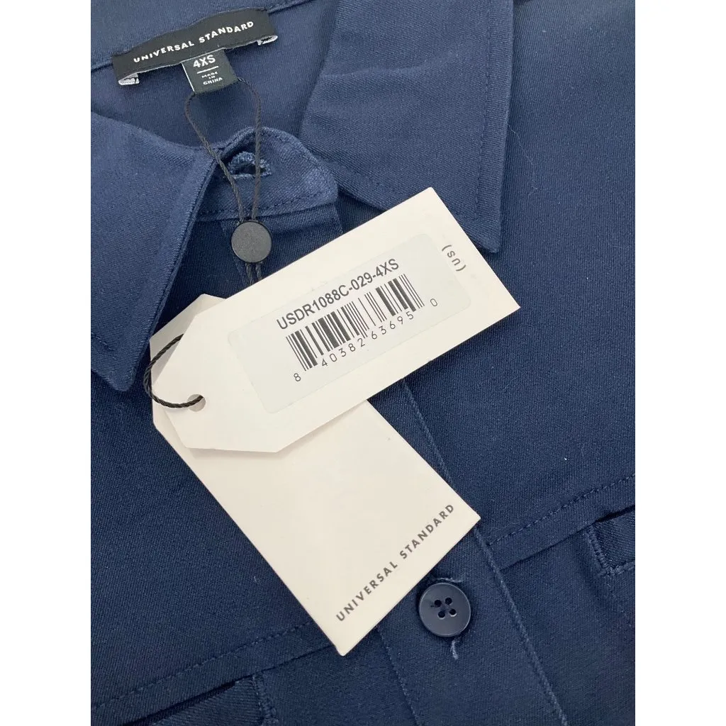 Universal Standard Navy Blue Long Sleeve Button-Down Shirt utility dress  4XS 00 - Image 7