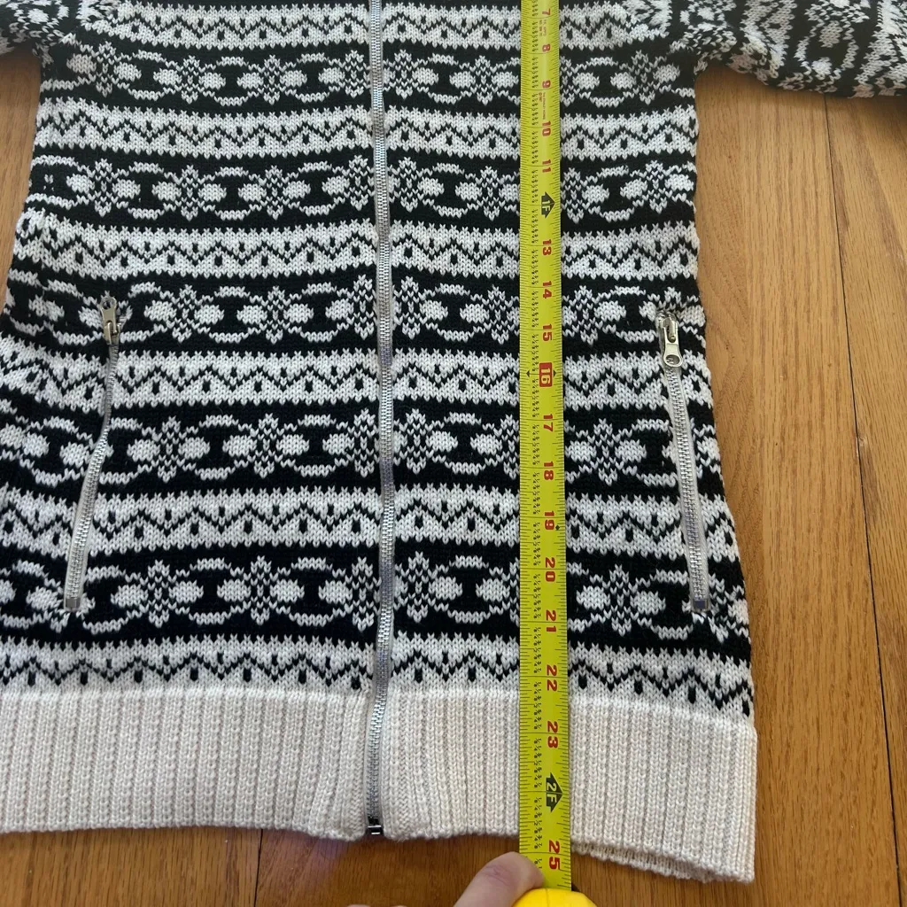 MOUNT HEKLA Womens Size XS Cardigan Sweater Zip Up 100% Icelandic Wool Black - Image 6