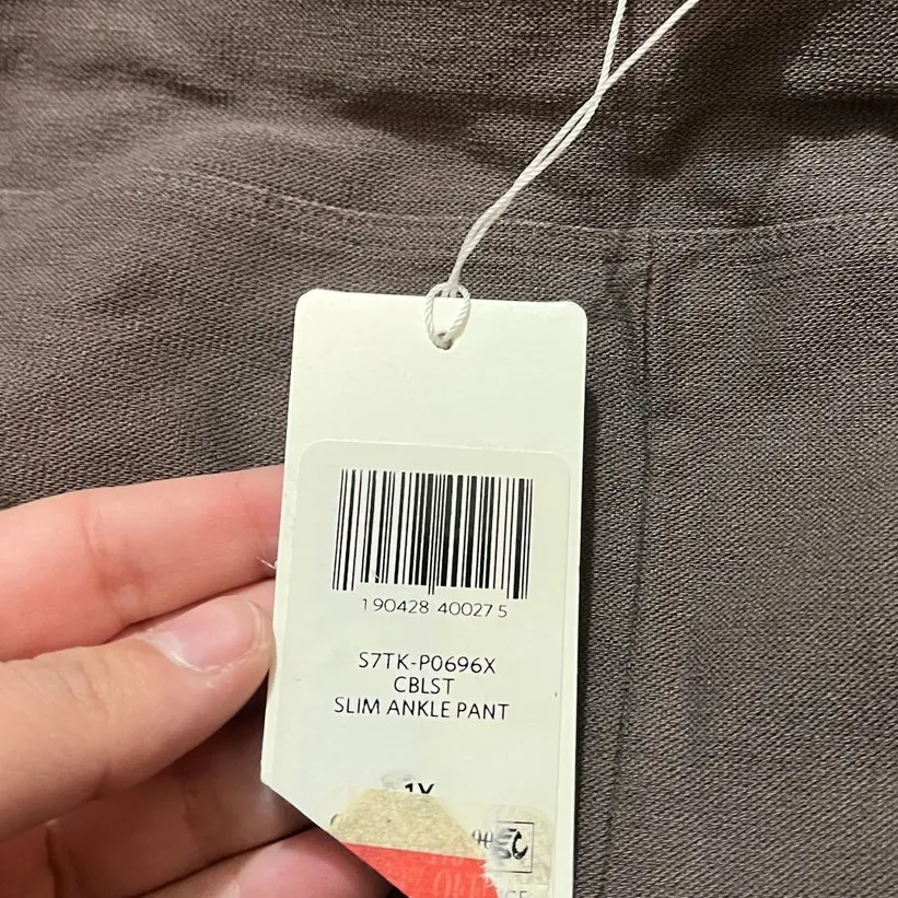 Eileen Fisher Washable Stretch Crepe Pant Slim Ankle Size‎ 1X NWT Cobblestone - Image 4