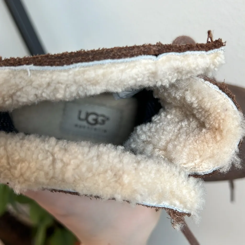 UGG Waterproof Suede Wedge Lace Tie Boot Booties, 6 - Image 10