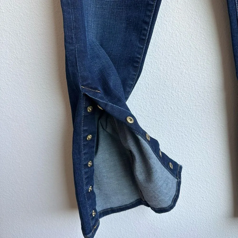 FRAME DENIM LE HIGH STRAIGHT SNAP AWAY HEM CROPPED JEANS IN MERIBEL WASH 24 - Image 2