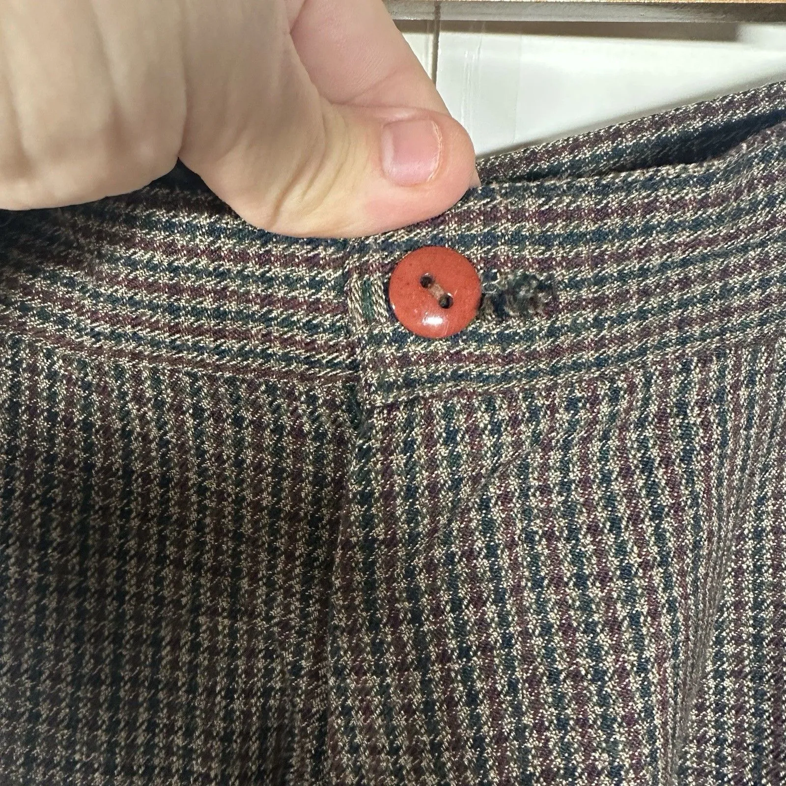 35th & 10th Women’s Size 9 High Waist Plaid Tapered Dress Pants Brown Gray - Image 5