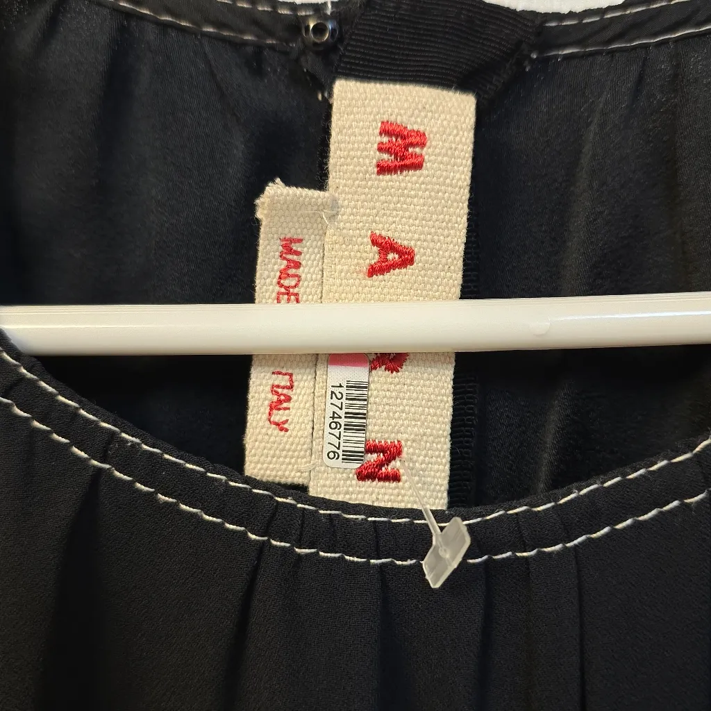 Marni Womens Crepe Envers Satin Short Sleeve Dress Deep Blue‎ sz 42 Oversized Blue - Image 6