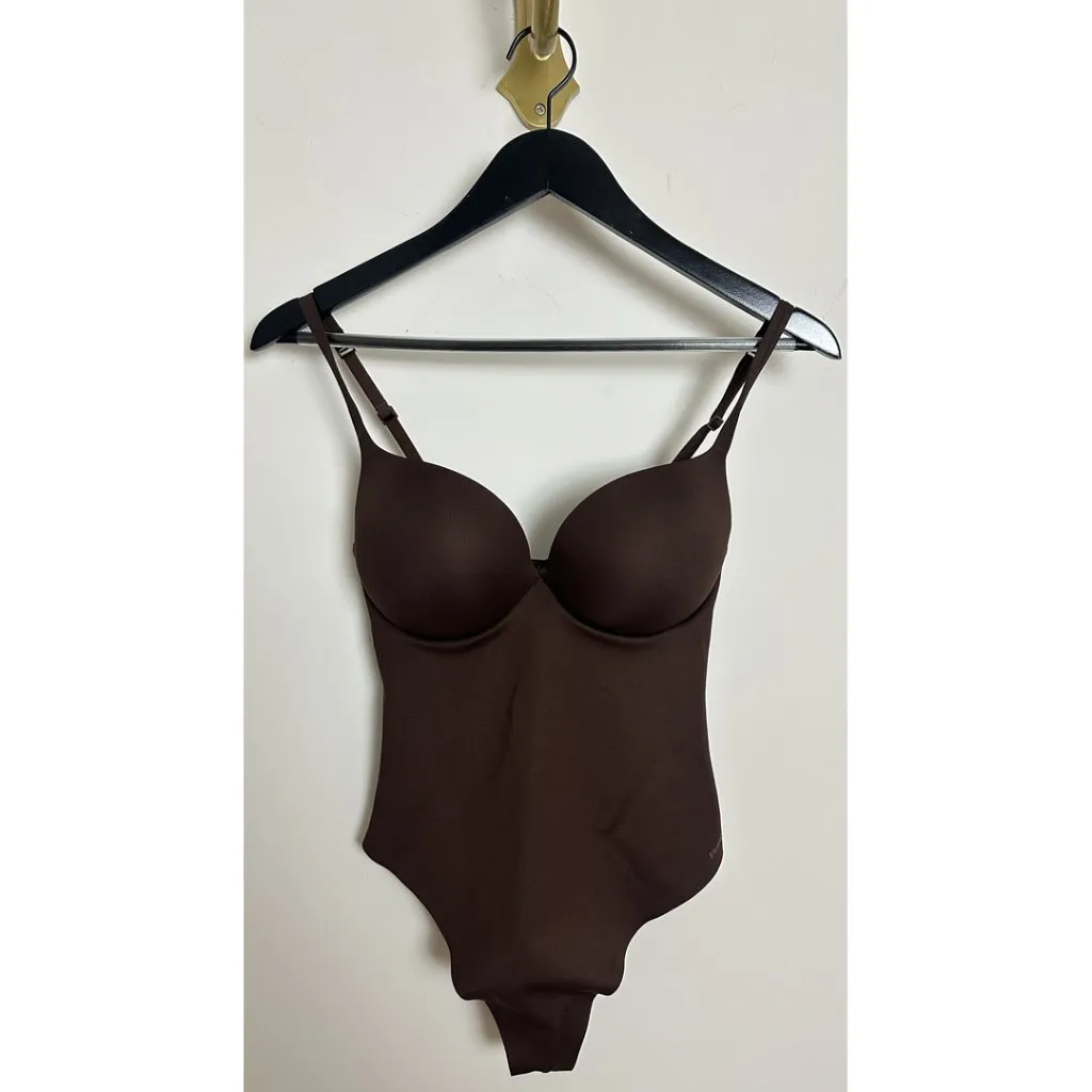 SKIMS Ultimate Body Push-Up Thong Bodysuit in Cocoa Size Small - Image 3