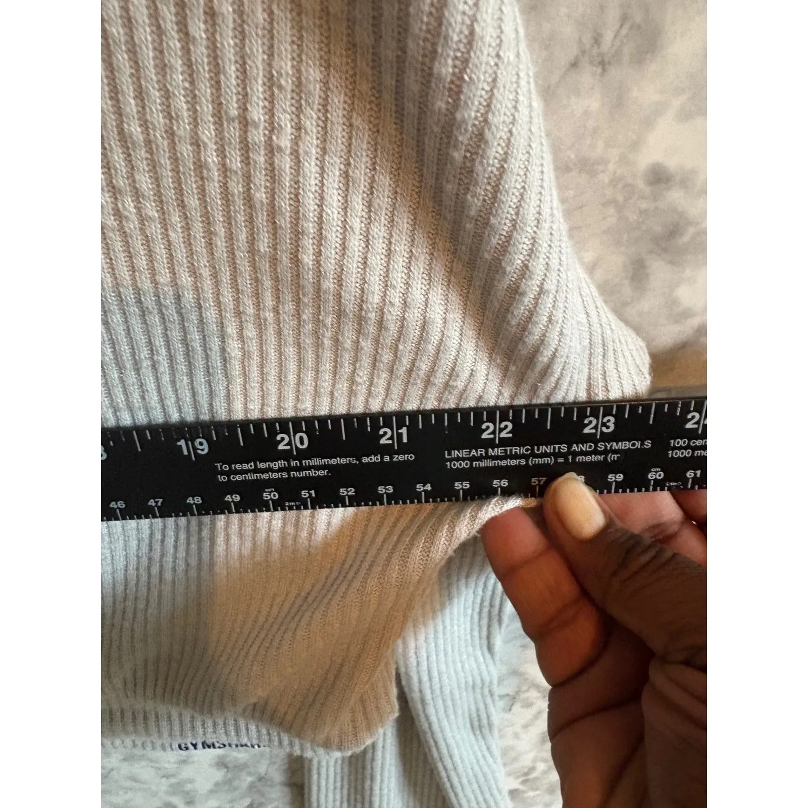 Gymshark Ribbed Cropped Long Sleeve Top Drawstring XL‎ - Image 6