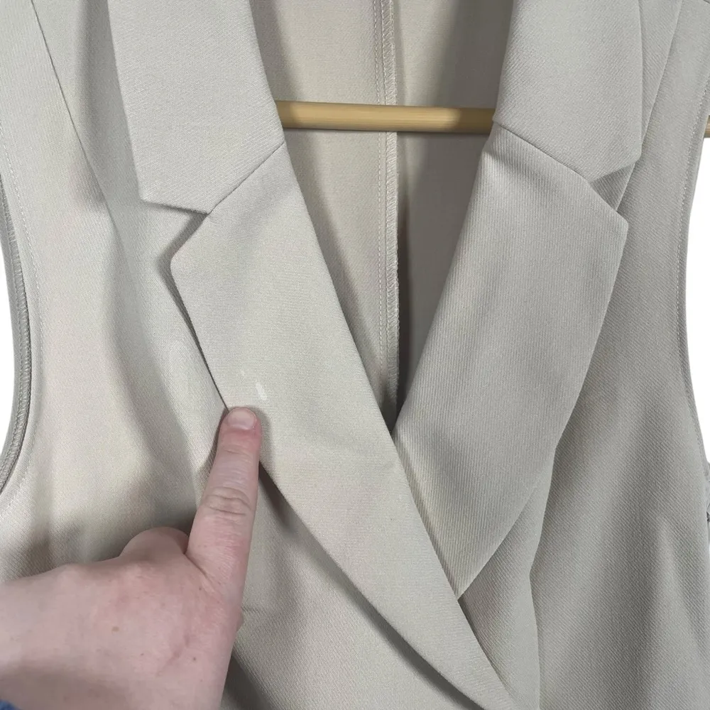 Abercrombie & Fitch Women’s Sleeveless Blazer Mini Dress in Beige Size SP - Image 6